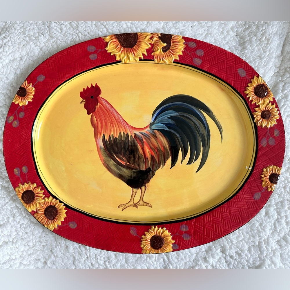 Bella Casa by Ganz Rooster Platter